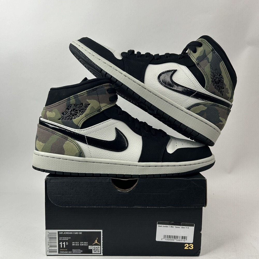 Nike Shoes Air Jordan 1 Mid SE “Camo/Light Bone Black White" 2024